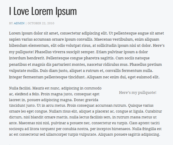 screenshot of pullquote WordPress plugin