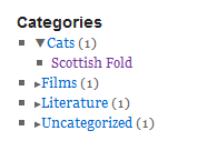 screenshot of collapsing categories