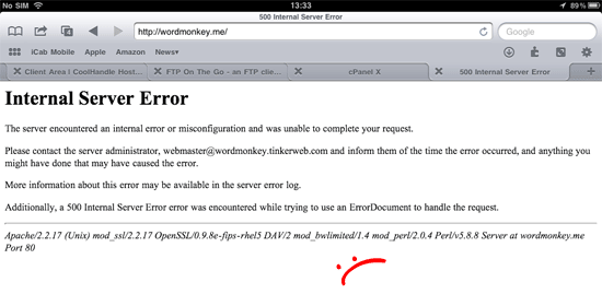 Internal Server Error