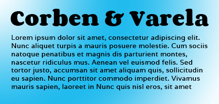 Corben and Varela Google Fonts