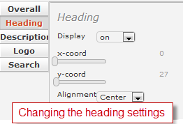 headingsettings Change the heading settings