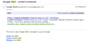 Better Support-Typical Google Alerts email in webmail client