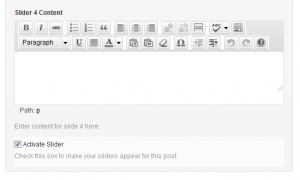 Animate WordPress-screenshot of slider entry field on edit screen
