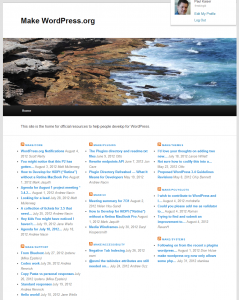 WordPress.org Notifications-Screenshot of the Make WordPress main blog index