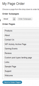Page Order-Screenshot of typical My Page Order screen
