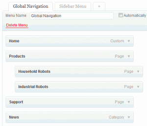 WordPress Menus-Screenshot of menu item editing screen