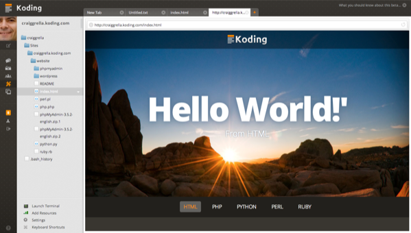 Koding preview Post image
