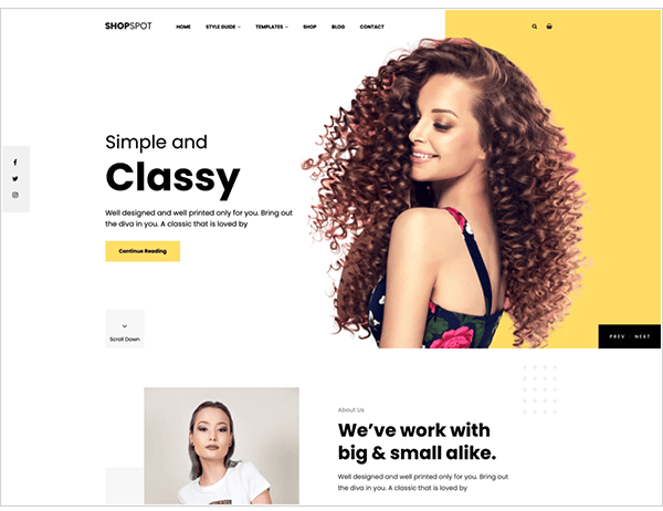 Shop spot header.