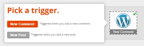 Screenshot of "Pick A [WordPress] Trigger".