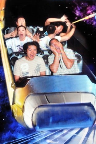 Riding Space Mountain at Disneyland