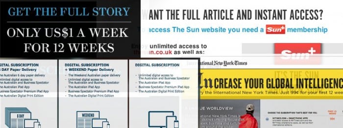 Subscriptions are now a common sight on the world's major publisher's websites