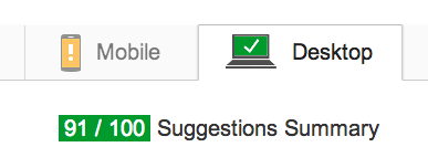 Pagespeed Insights final score