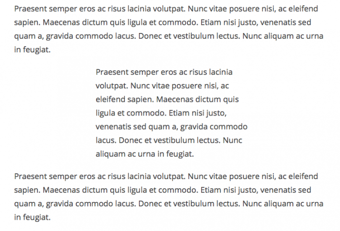 Centered text that is 6 columns wide