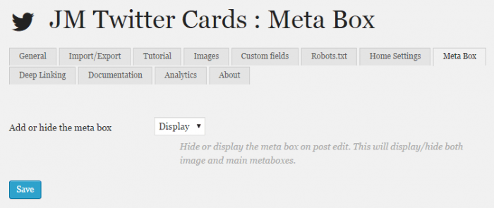 JM Twitter Cards Settings