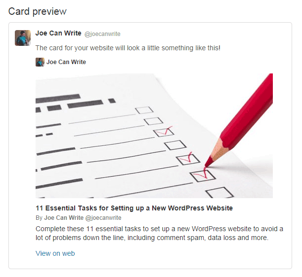 Twitter Card Preview