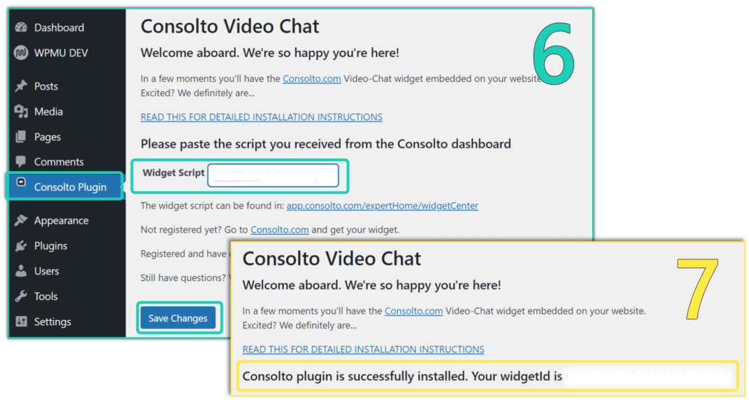 consolto wordpress video chat setup