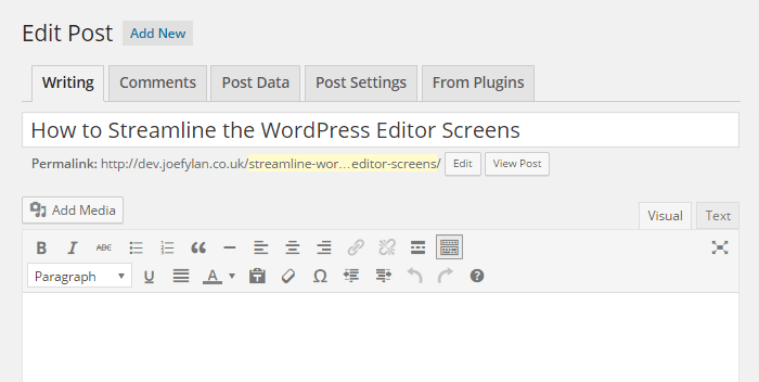 Example Tab Arrangement