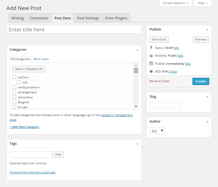 New and Improved Post Editor Screen
