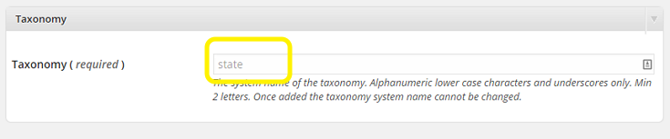 Taxonomy name