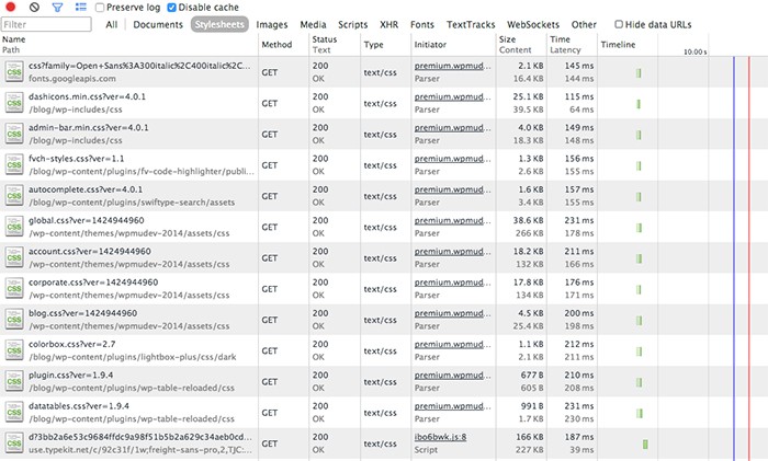 Developer Tools Network Section