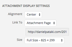 Attachment page link