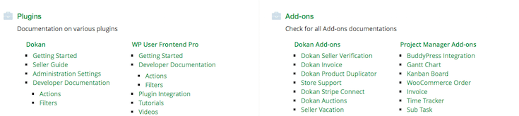 The weDocs theme makes it easy to create a support documentation website.