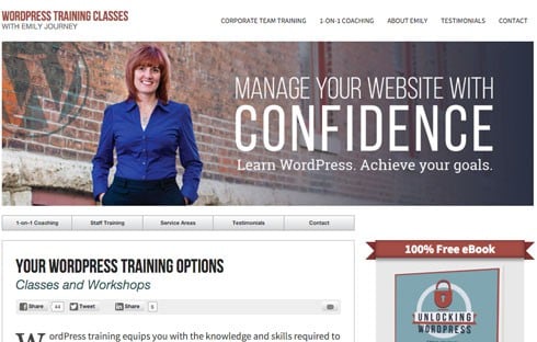 Emily Journey is a successful WordPress trainer.