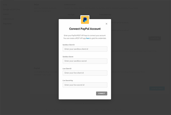 Connect to PayPal