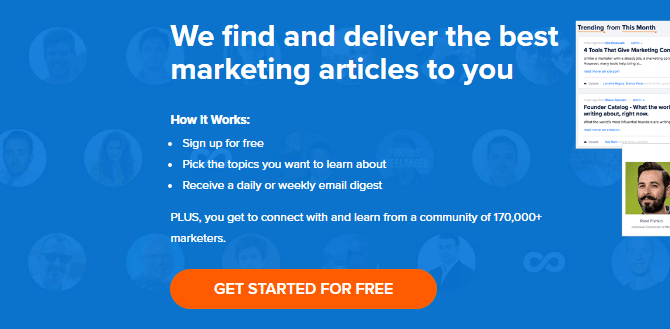 Screenshot of inbound.org CTA.