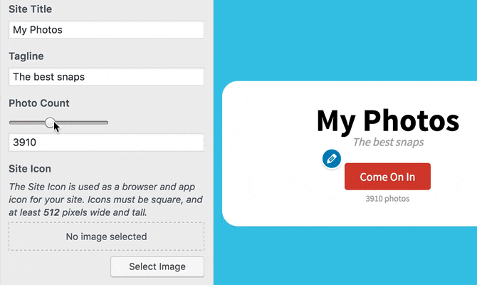 Theme Customizer Slider