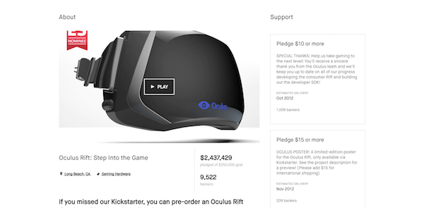Oculus Rift Kickstarter