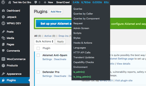 Query Monitor Admin Bar