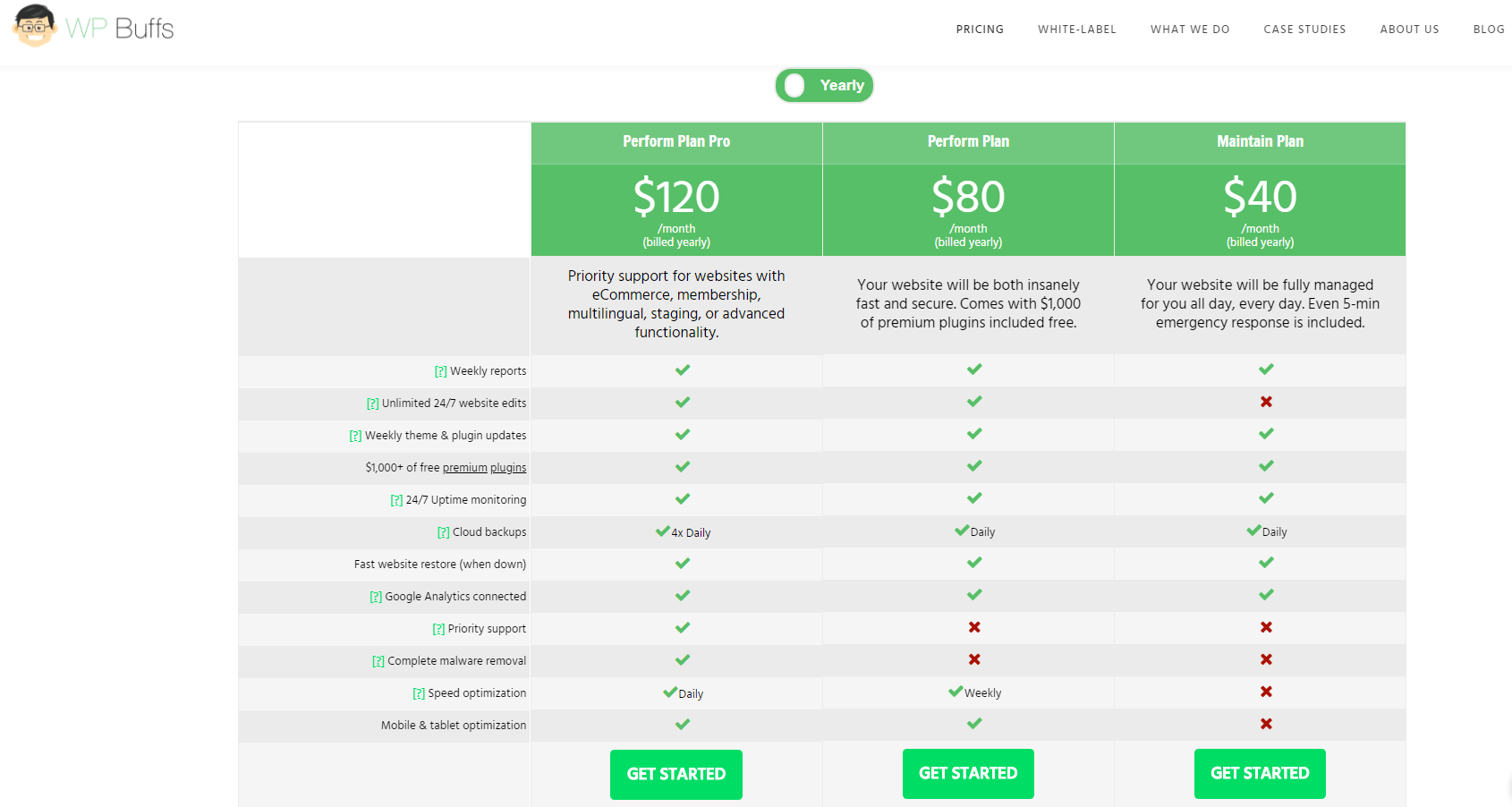 WP Buffs WordPress Management packages