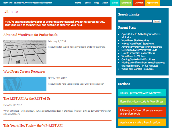 Ultimate category archive page styled in red