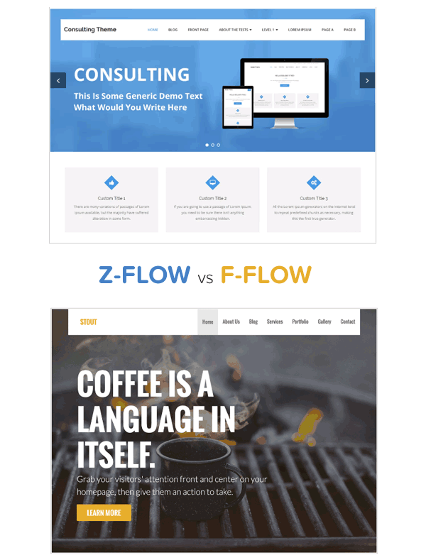 Z flow vs F flow design tips for WordPress developers