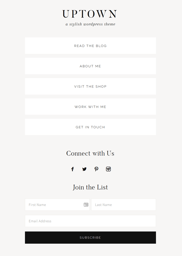 Screenshot of a mobile responsive Instagram landing page