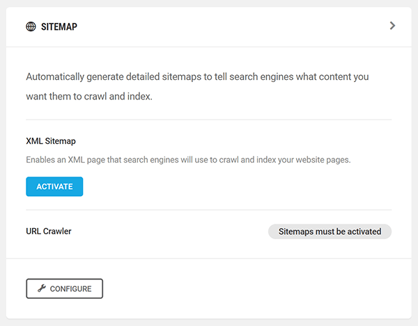 SmartCrawl activate sitemap module.