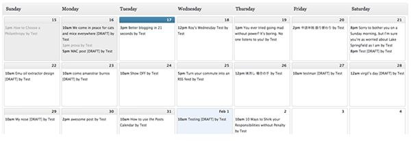 Editorial Calendar