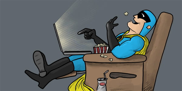 Dev Man Watching Computer.