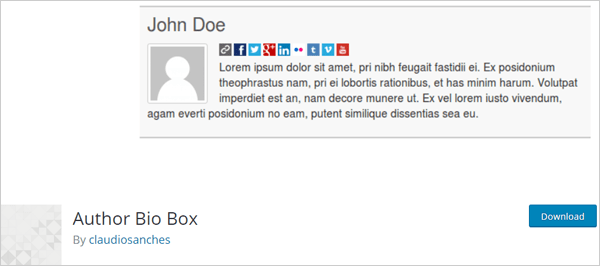 Author Bio Box plugin.