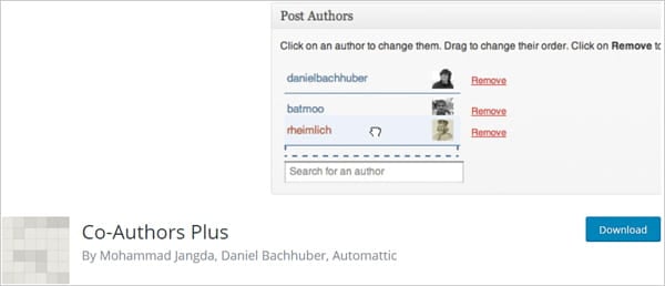 Co-Authors Plus widget