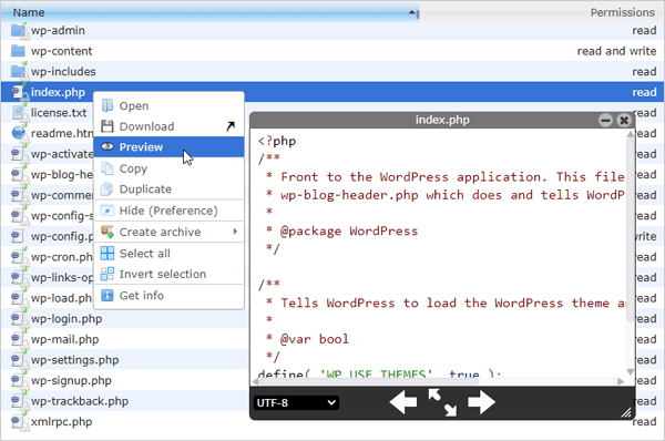 Edit and preview files inside File Manager