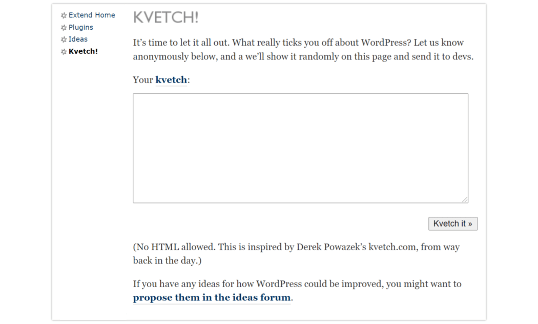 2007 Extend > Kvetch!