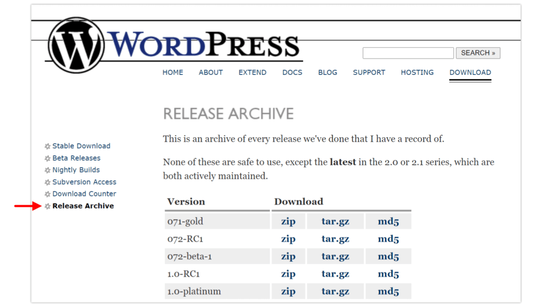 2007 Download > Release Archive