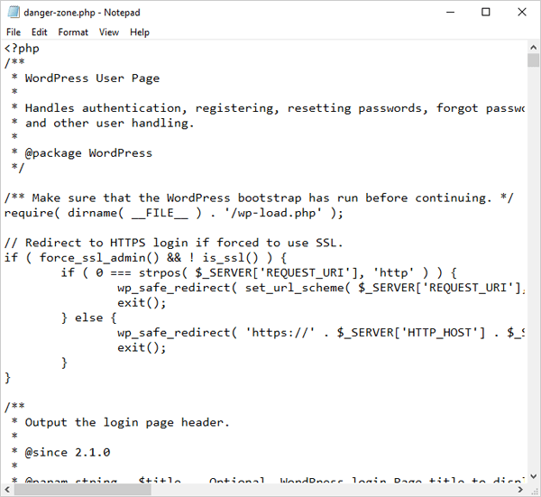 wp-login.php file code renamed.