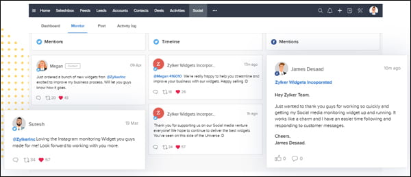 Zoho CRM is a WordPress CRM plugin that lets you manage, connect, and automate business processes across your organization.