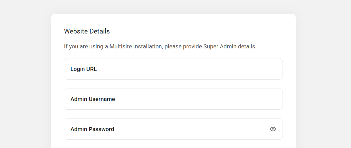 Providing website login details in the support forums